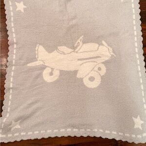 Barefoot Dreams Gray and Cream Kids Blanket